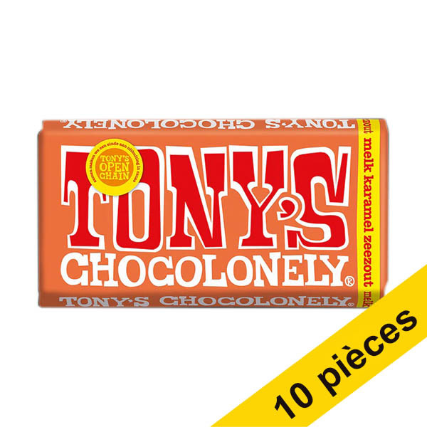 Offre : 10x Tony's Chocolonely tablette de chocolat au caramel et sel de mer 180 grammes 137171 - 1