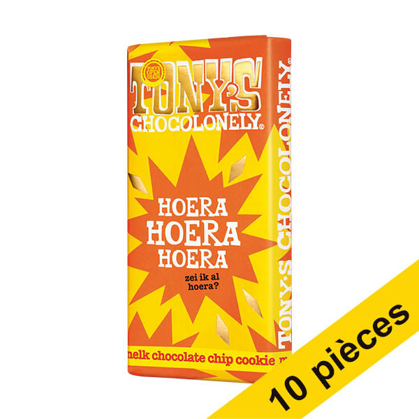 Offre : 10x Tony's Chocolonely tablette de chocolat au lait cookies aux pépites de chocolat (180 grammes) 137227 - 1
