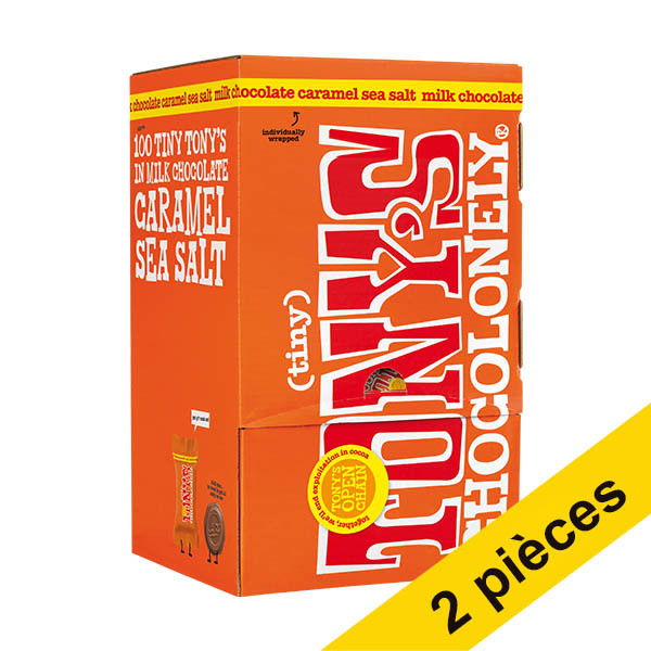 Offre : 2x Tony's Chocolonely chocolat Tiny lait caramel sel de mer (100 pièces) 137243 - 1
