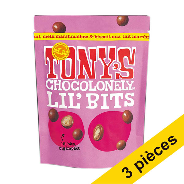 Offre : 3x Tony's Chocolonely LiL'Bits Mélange de biscuits au lait et aux guimauves (150 grammes) 137159 - 1
