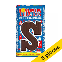 Offre : 5x Tony's Chocolonely lettre S en chocolat noir 180g