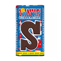 Tony's Chocolonely lettre S en chocolat noir 180g 200277