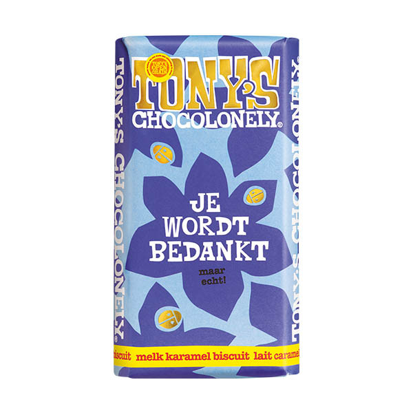 Tony's Chocolonely tablette de chocolat au lait biscuit caramel 180 grammes 137228 - 1