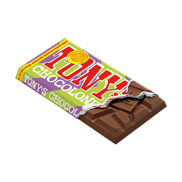 Tony's Chocolonely tablette de chocolat au lait caramel pecan crunch 90 grammes 137240 - 2