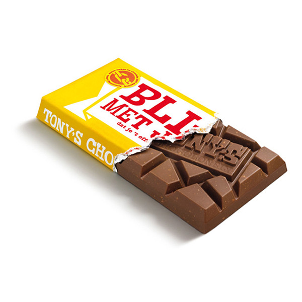 Tony's Chocolonely tablette de chocolat au lait nougat « blij met jou » 180 grammes 423293 - 3