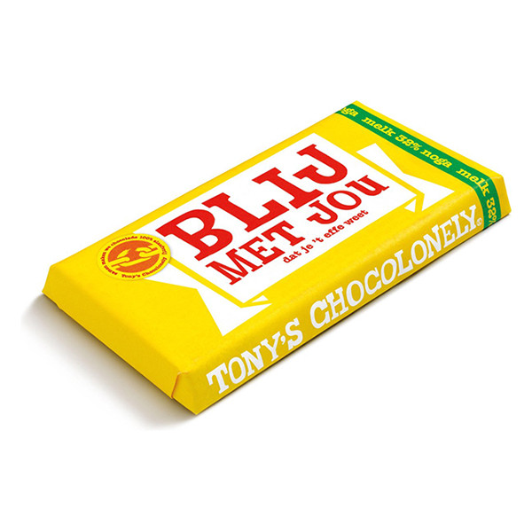 Tony's Chocolonely tablette de chocolat au lait nougat « blij met jou » 180 grammes 423293 - 1