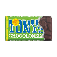 Tony's Chocolonely tablette de chocolat noir amandes sel de mer 90 grammes 137236