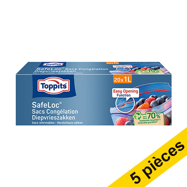 Offre : 5x Toppits sacs congélation à glissière 1 litre (20 pièces) STO05023 - 1