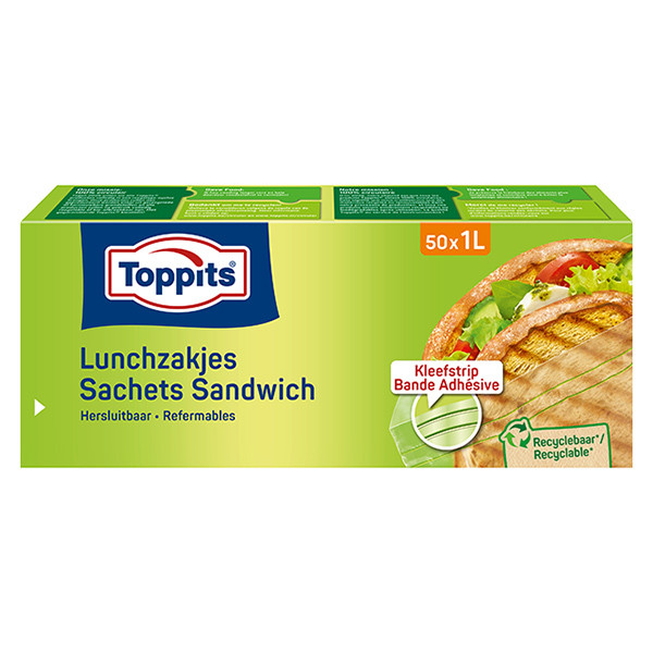 Toppits sachets sandwich refermables 1 litre (50 pièces) 6682682 STO05008 - 1