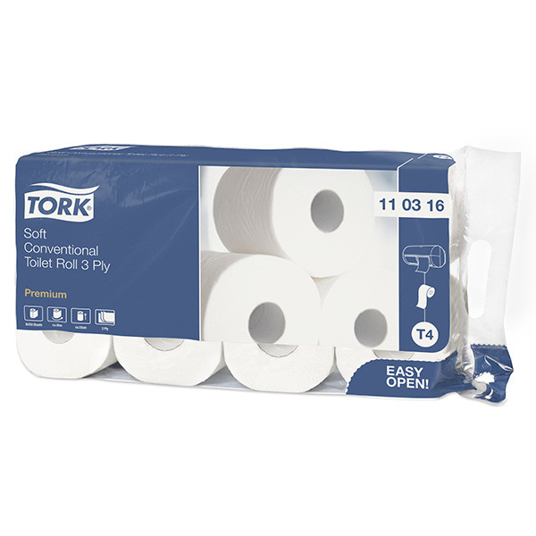 Tork 110316 papier toilette 3 plis 8 rouleaux pour distributeur Tork T4 110316 STO00108 - 1