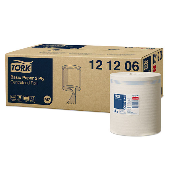 Tork Basic 121206 papier de nettoyage 2 plis 6 rouleaux pour distributeur Tork M2 121206 STO00067 - 1