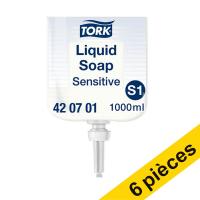 Offre : 6x Tork 420701 savon liquide pour peaux sensibles pour distributeur Tork S1 (1 litre)