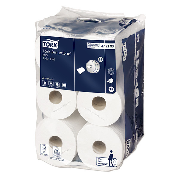 Tork SmartOne® 472193 papier toilette 2 plis 12 rouleaux pour distributeur Tork T9 472193 STO00126 - 1