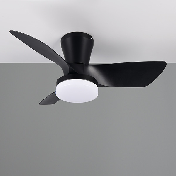 Ventilateur de plafond avec éclairage LED | Randers | Ø 76 cm | 2700-6000K | Noir | 20W | Trio Lighting LTR00717 - 1