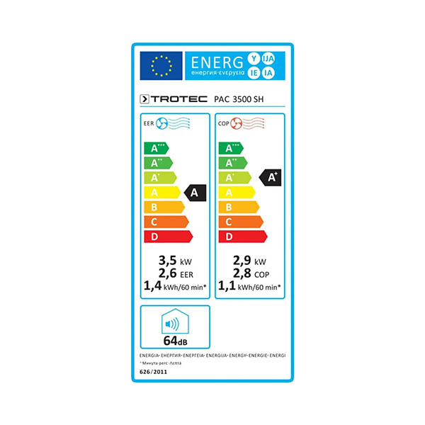 Trotec PAC 3500 SH climatiseur - blanc 828959 - 7
