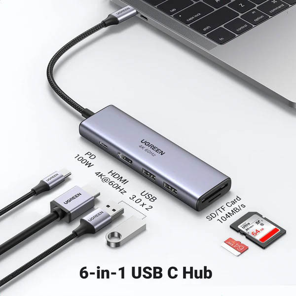 Ugreen USB-C station d'accueil CM511 HDMI 1x (6 en 1) 828636 - 2