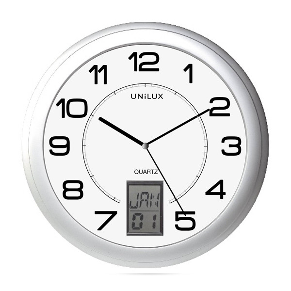 Unilux Instinct horloge murale avec cadran blanc (Ø 30,5 cm) - gris argenté 100340853 237811 - 1