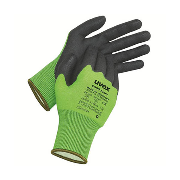 Uvex C500 Foam gant de travail anti-coupures taille 9/L (10 paires) - anthracite/citron vert 19144509 SUV00017 - 1