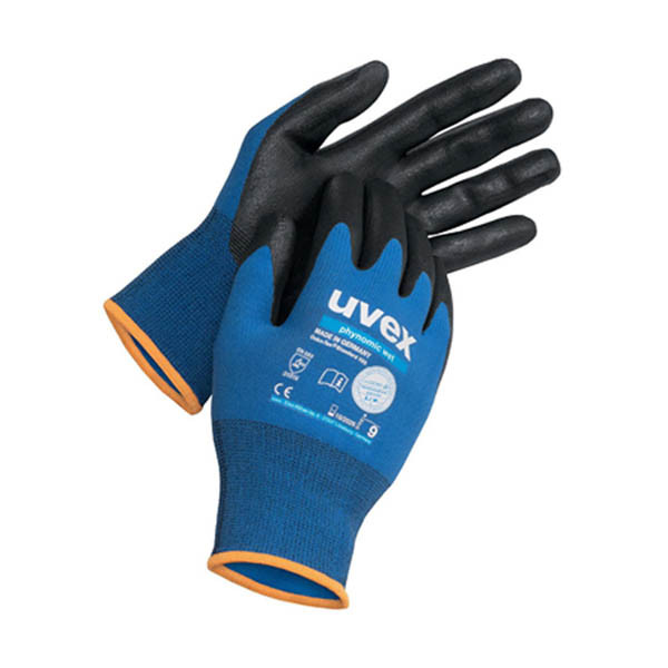 Uvex Phynomic Wet gant de montage taille 10/XL (10 paires) - noir/bleu 19115110 SUV00009 - 1