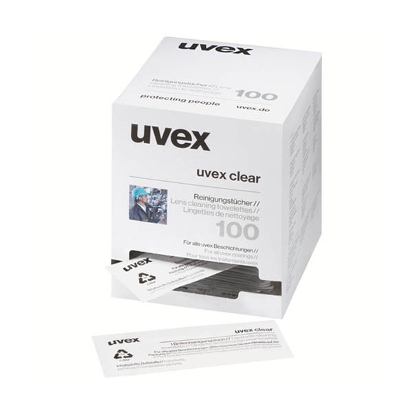 Uvex distributeur de lingettes nettoyantes pour lunettes de sécurité (100 pièces) 72582400 SUV00063 - 1