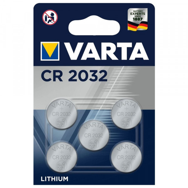 Varta CR2032 / DL2032 / 2032 pile bouton lithium 5 pièces 5004LC BR2032 CD2032 CR2032 CR2032H AVA00261 - 1