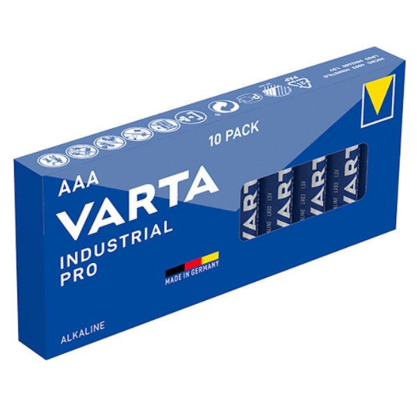 Varta Industrial Pro AAA / LR03 / MN2400 pile alcaline (10 pièces) AVA00134 - 1