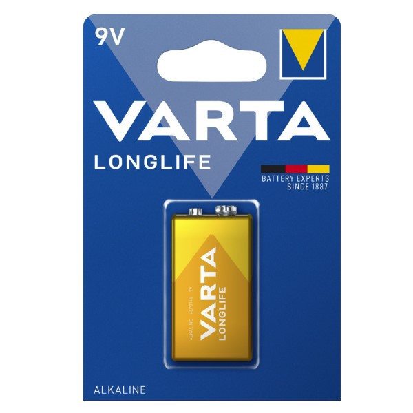 Varta Longlife 9V / 6LR61 / E-Block pile alcaline (1 pièce) AVA00136 - 1