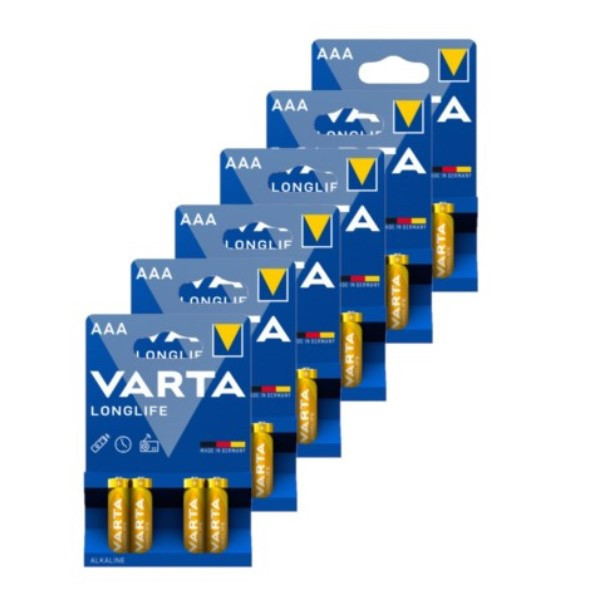 Varta Longlife AAA / MN2400 / LR03 pile alcaline (24 pièces) AVA00175 - 1