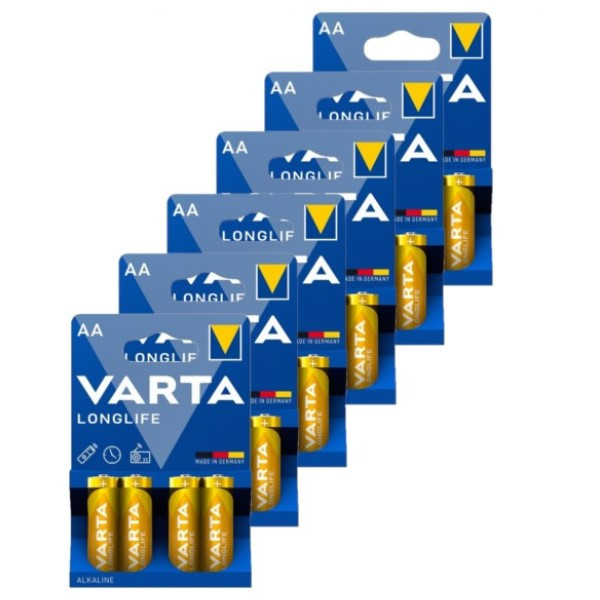 Varta Longlife AA / MN1500 / LR06 pile alcaline (24 pièces) AVA00173 - 1