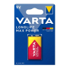 Varta Longlife Max Power 9V / 6LR61 / E-Block pile alcaline (1 pièce) AVA00449 - 1