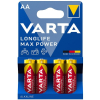 Varta Longlife Max Power AA / MN1500 / LR06 pile alcaline (4 pièces, 2900 mAh)