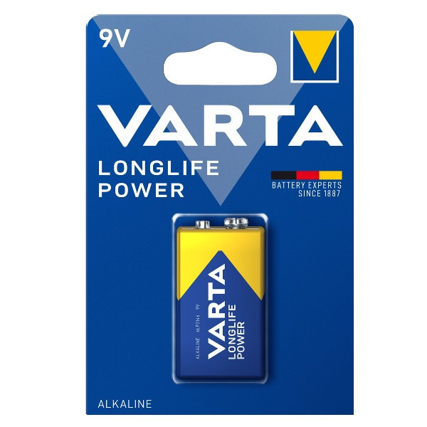 Varta Longlife Power 9V / 6LR61 / E-Block pile alcaline (1 pièce) AVA00168 - 1