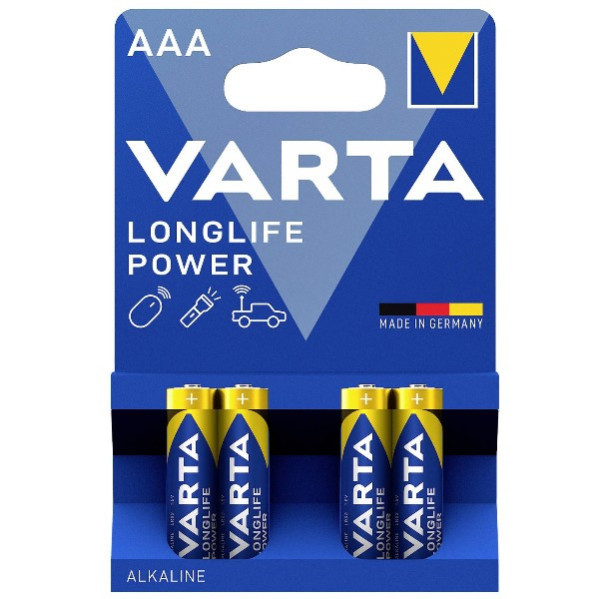 Varta Longlife Power AAA / MN2400 / LR03 pile alcaline (4 pièces, 1220 mAh) AVA00182 - 1