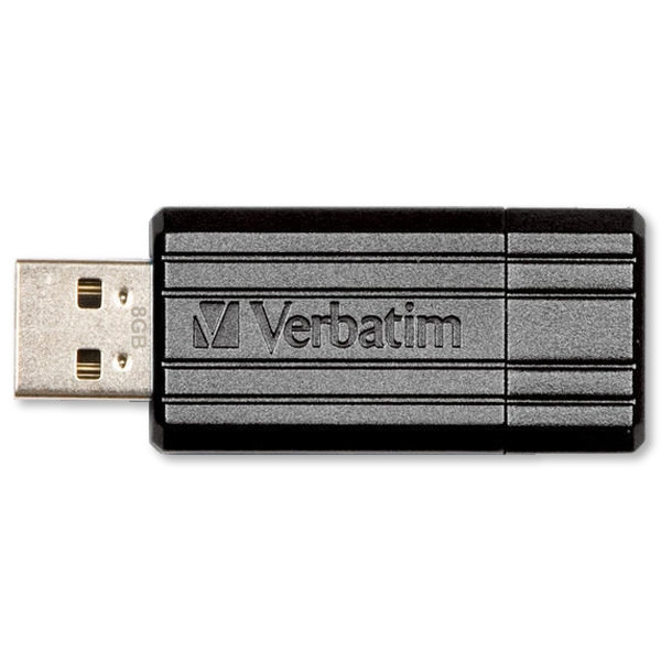 Verbatim clé USB 2.0 pinstripe 8Go - noir 49062 500262 - 1