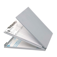 Westcott porte-bloc avec rabat aluminium A4 format portrait avec compartiment de rangement AC-E17002 221041