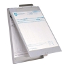 Westcott porte-bloc avec rabat aluminium A4 format portrait avec compartiment de rangement 221042 - 1