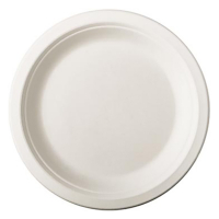 White label Assiette jetable en canne à sucre 18 cm (50 pièces) - blanc PS84582 423123