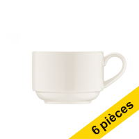 White label Banquet tasse à café empilable 210 ml (6 pièces) - blanc cassé bo11993 404214
