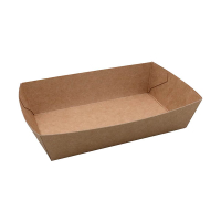 Barquette snack en carton A13 130 x 77 x 35 mm (100 pièces) - brun 423544