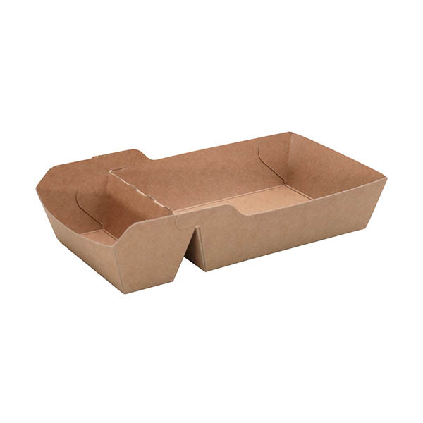 Barquette snack en carton A14 + A20 145 x 85 x 35 mm (100 pièces) - brun 423546 - 1