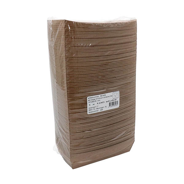 Barquette snack en carton A14 157 x 88 x 35 mm (100 pièces) - brun 423545 - 2