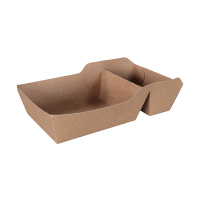 Barquette snack en carton A7 + 1/A23 120 x 70 x 35 mm (100 pièces) - brun 423551