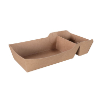 Barquette snack en carton A9 + 1/A22 marron 150 x 70 x 35 mm (100 pièces) 423553