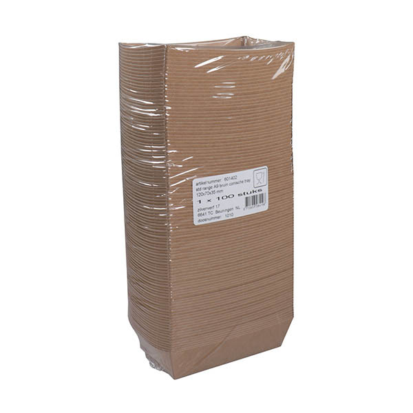 Barquette snack en carton A9 120 x 70 x 35 mm (100 pièces) - brun 423552 - 2
