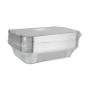 Barquette snack pour festival en aluminium avec couvercle en carton 210 x 150 x 40 mm (25 pièces) 423554 - 3
