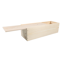 White label Boîte coulissante pour 1 bouteille avec couvercle en bois 360 x 115 x 96 mm (5 pièces) 479116 402921