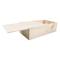 White label Boîte coulissante pour 2 bouteilles avec couvercle en bois 360 x 196 x 96 mm (5 pièces) 479119 402922