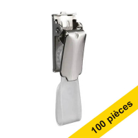 Clips de badge avec bande chromée (100 pièces) 068848