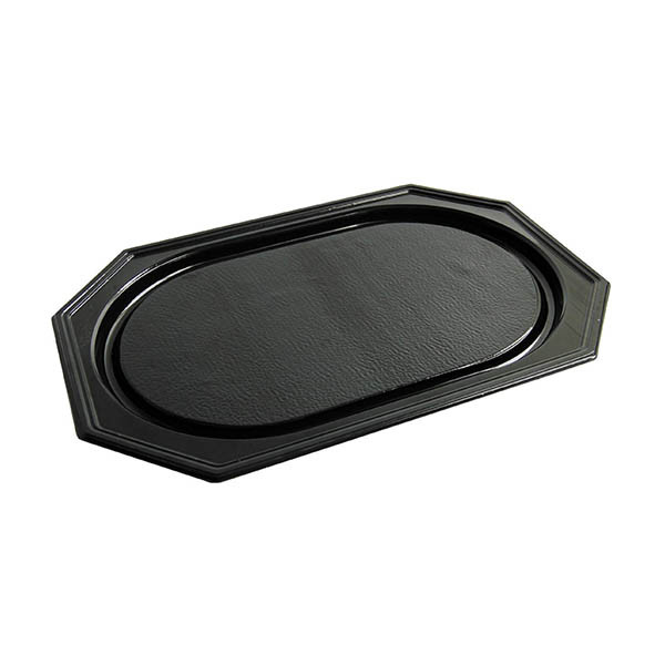 Conpax PET plateau traiteur recyclé 55 x 36 cm (10 pièces) - noir 402983 - 1