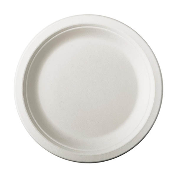 Conpax Pure assiette jetable en canne à sucre 18 cm (50 pièces) - blanc 402977 - 1